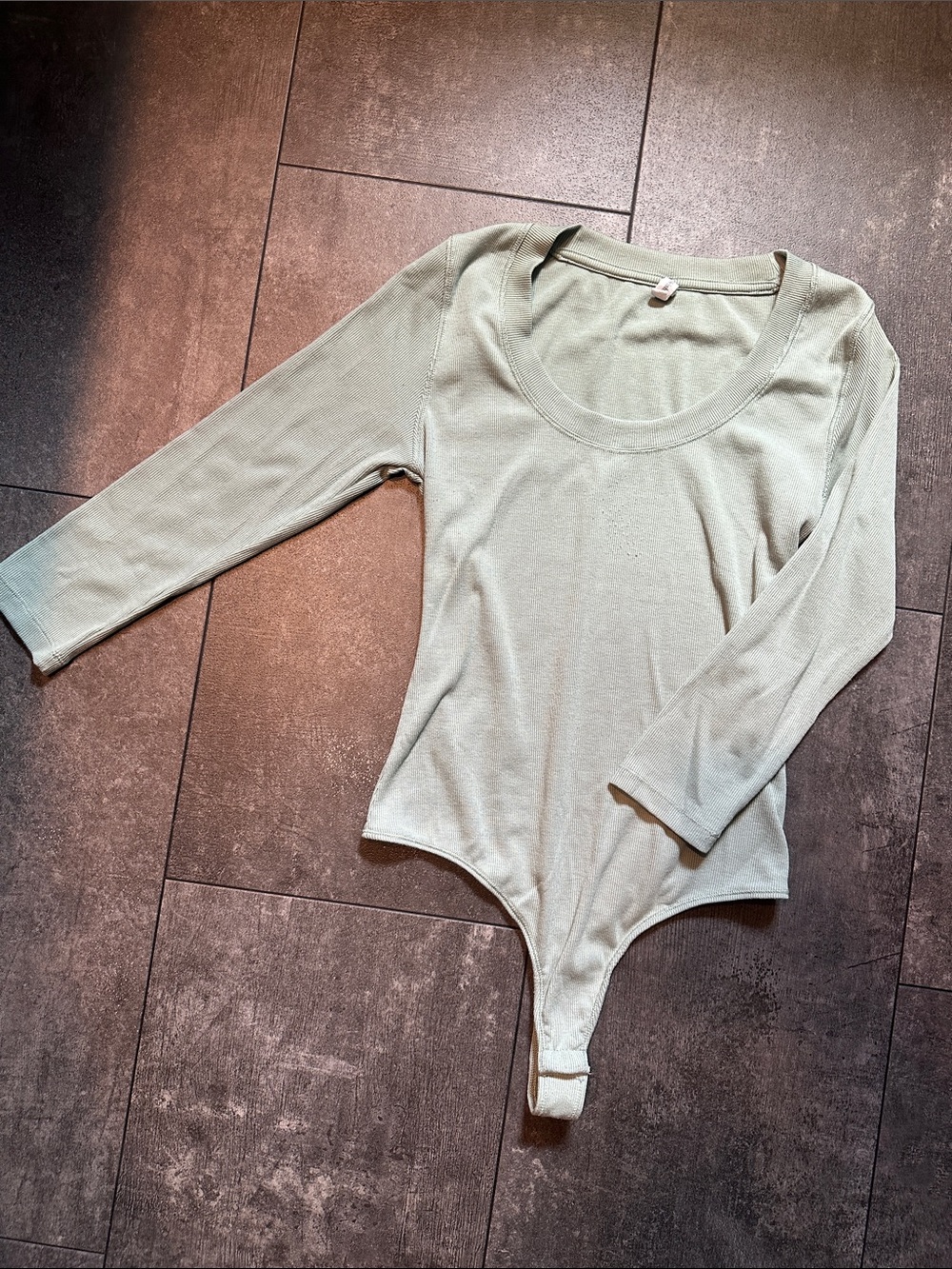 Koret Light Sage Scoop Neck Long Sleeve Bodysuit